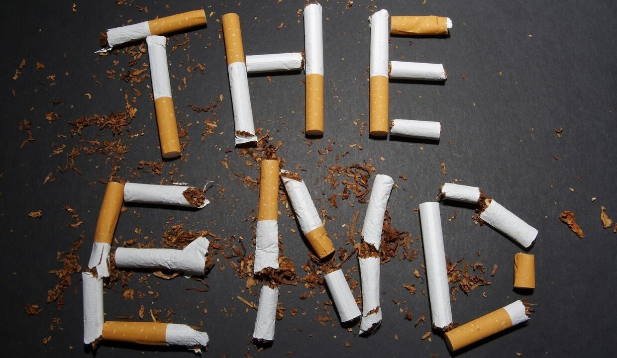 cigarros quebrados e mudanças no corpo ao parar de fumar
